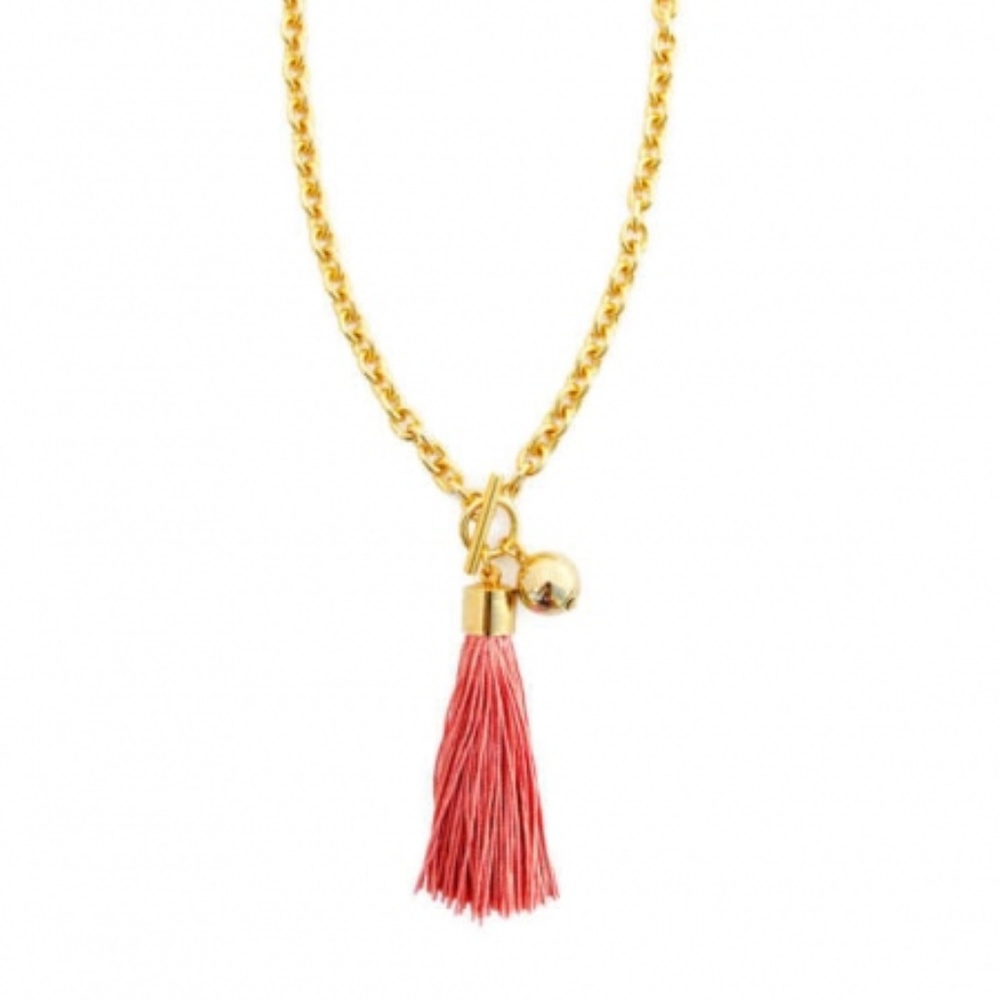 Desert Sun Fringe Necklace - Pink